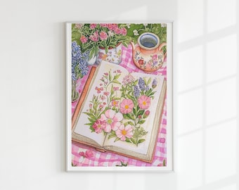 Flower pressing cross stitch pattern full coverage PDF