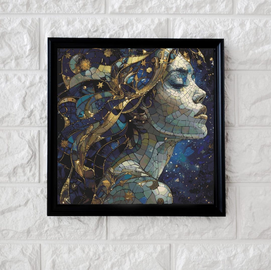 Mosaic Woman Cross Stitch Pattern Full Coverage PDF - Etsy
