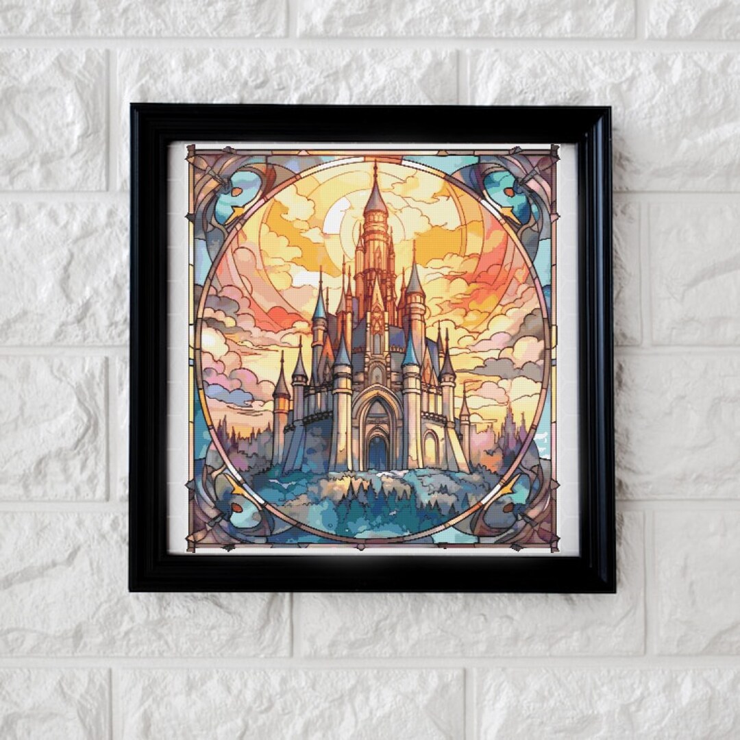 Pretty Castle at Dusk Cross Stitch Pattern Full Coverage PDF - Etsy