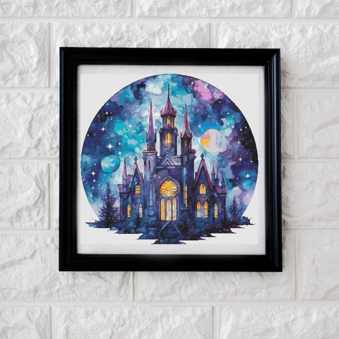 Dark Moon Castle Cross Stitch Pattern PDF - Etsy