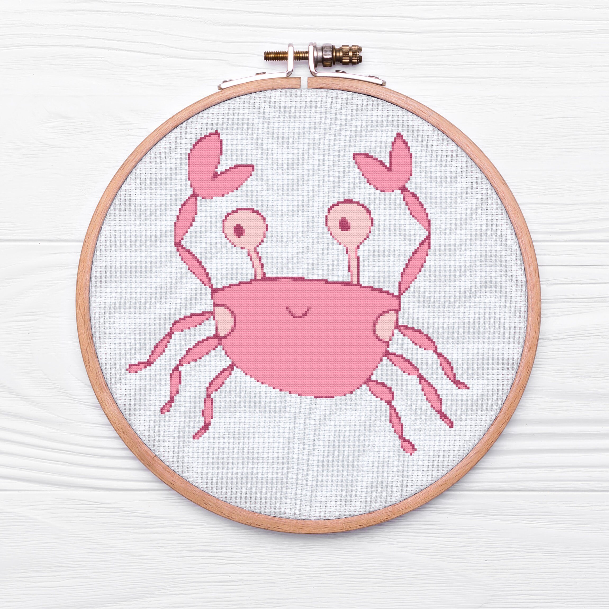 シンプルなピンクのカニのクロスステッチパターン PDF - Etsy 日本