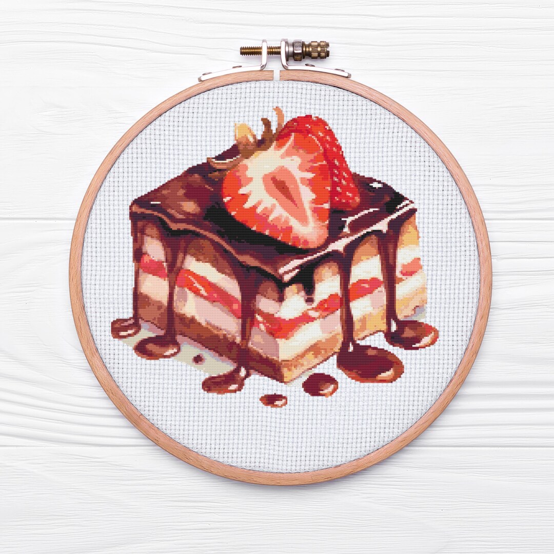 Chocolate Strawberry Cheesecake Cross Stitch Pattern PDF - Etsy
