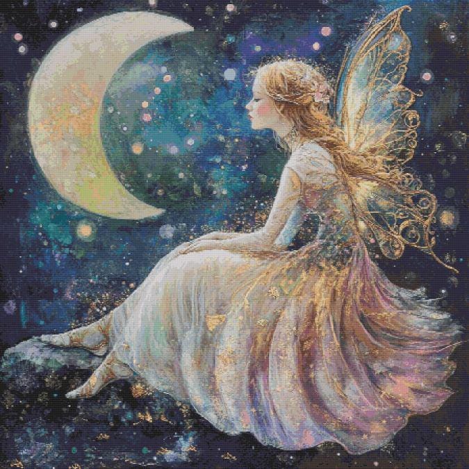 Beautiful Fairy Cross Stitch Pattern Full Coverage PDF - Etsy