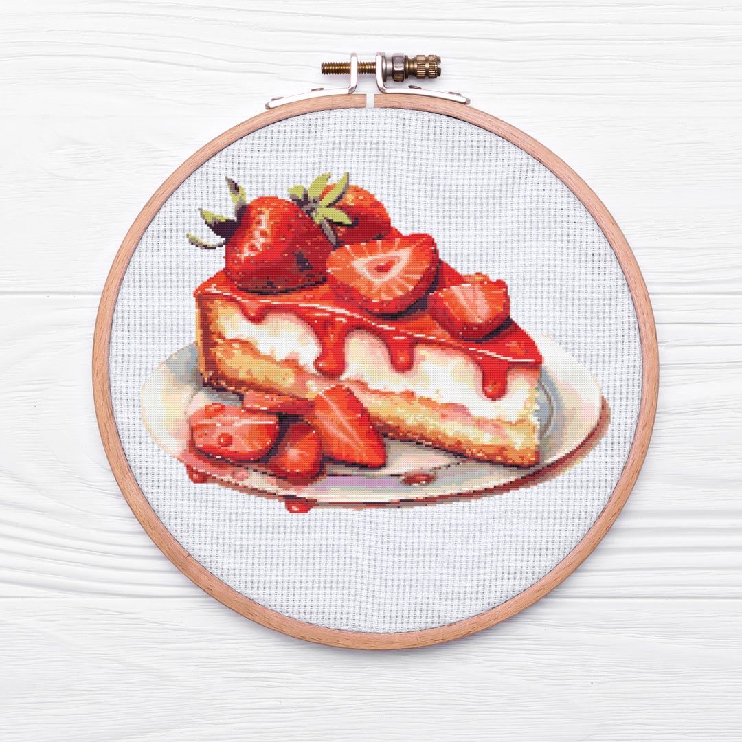 Strawberry Cheesecake Cross Stitch Pattern PDF - Etsy
