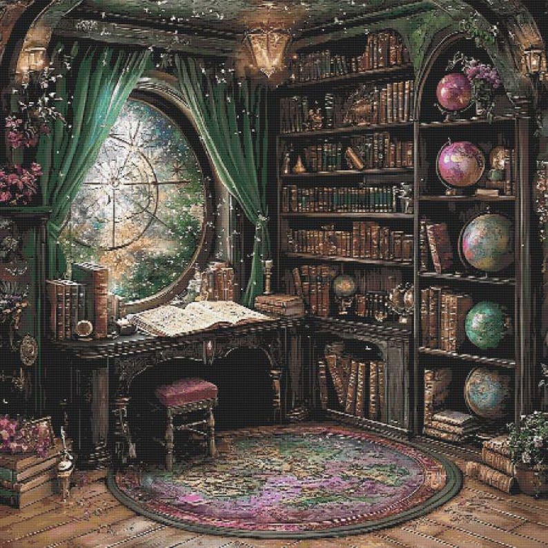 Magical Study Cross Stitch Pattern Full Coverage PDF - Etsy