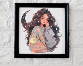 Comfy girl cross stitch pattern PDF