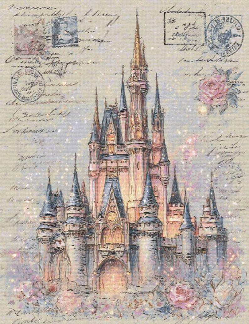 Princess Castle Cross Stitch Pattern Full Coverage PDF - Etsy
