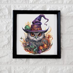 Wizard owl cross stitch pattern PDF