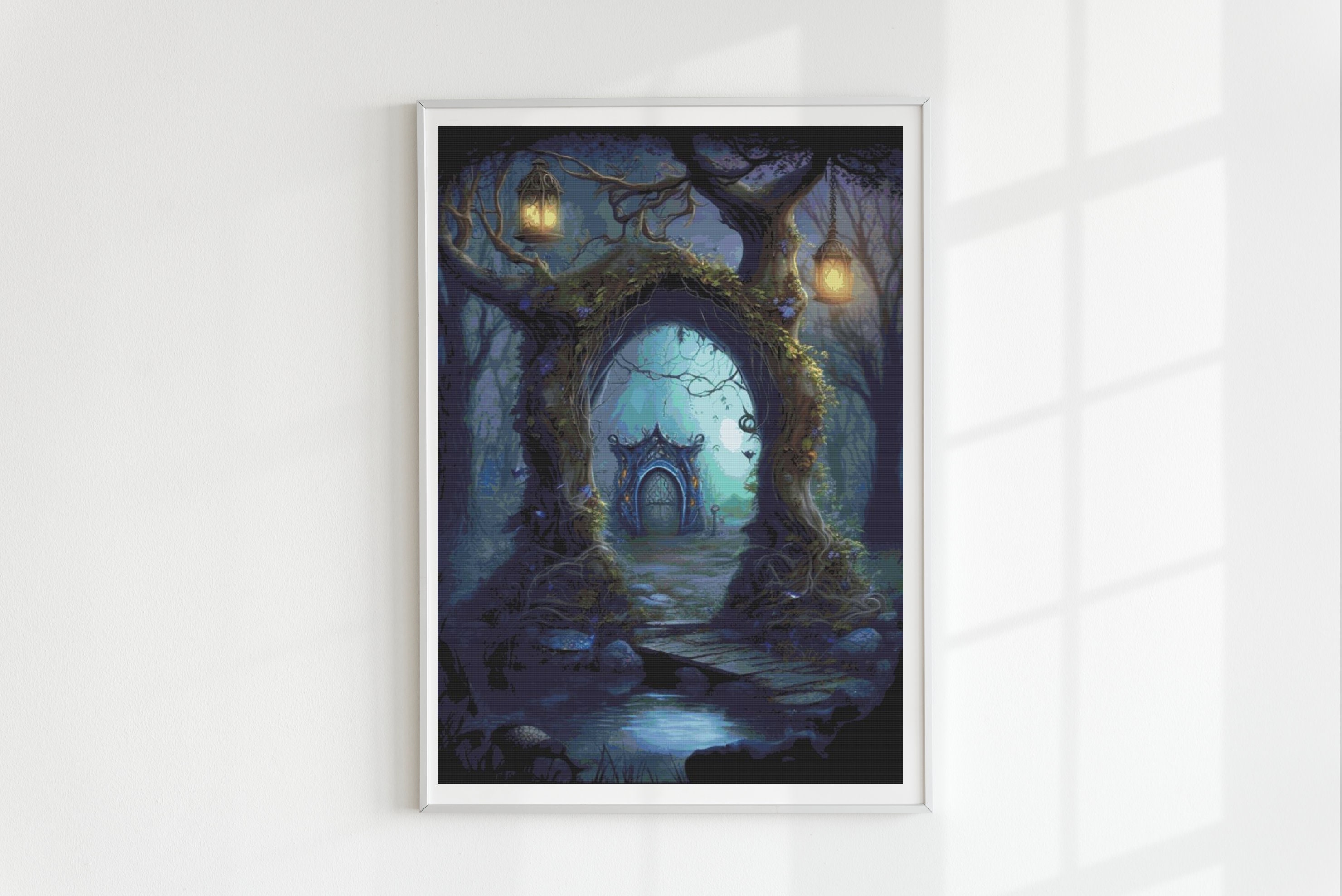 Dark Enchanted Forest Cross Stitch Pattern Full Coverage PDF - Etsy