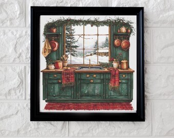 Christmas kitchen cross stitch pattern PDF