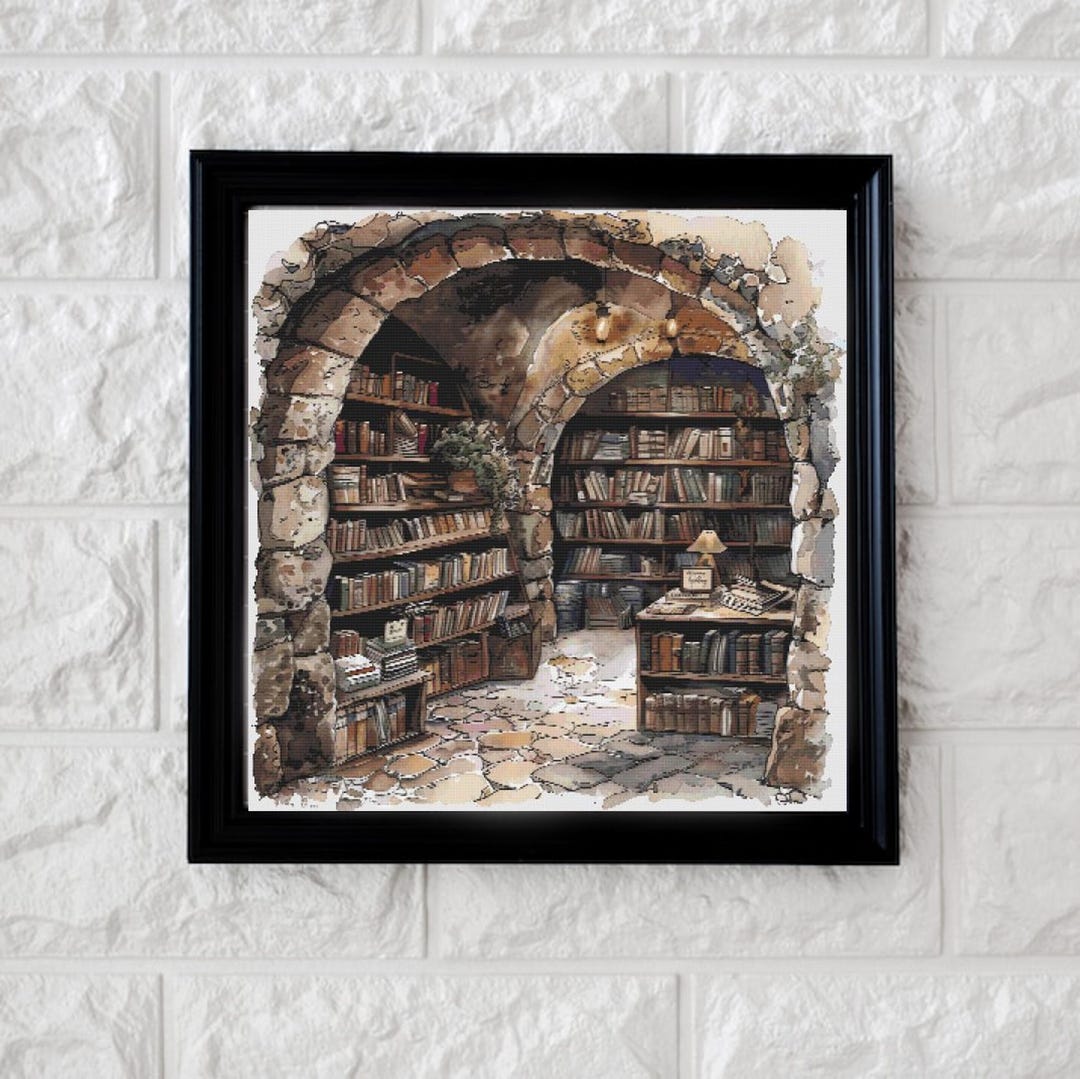 Book Basement Cross Stitch Pattern PDF - Etsy
