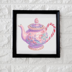 Candy teapot cross stitch pattern PDF