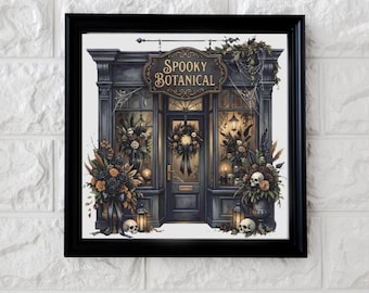 Spooky flower shop cross stitch pattern full coverage PDF Digital download