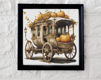 Pumpkin carriage cross stitch pattern PDF