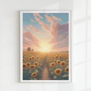 Sunflower field cross stitch pattern full coverage PDF