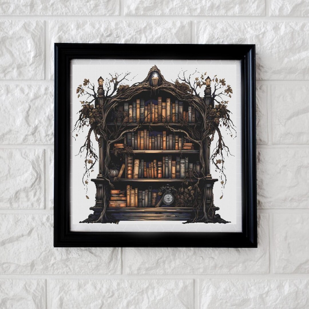 Overgrown Bookcase Cross Stitch Pattern PDF - Etsy