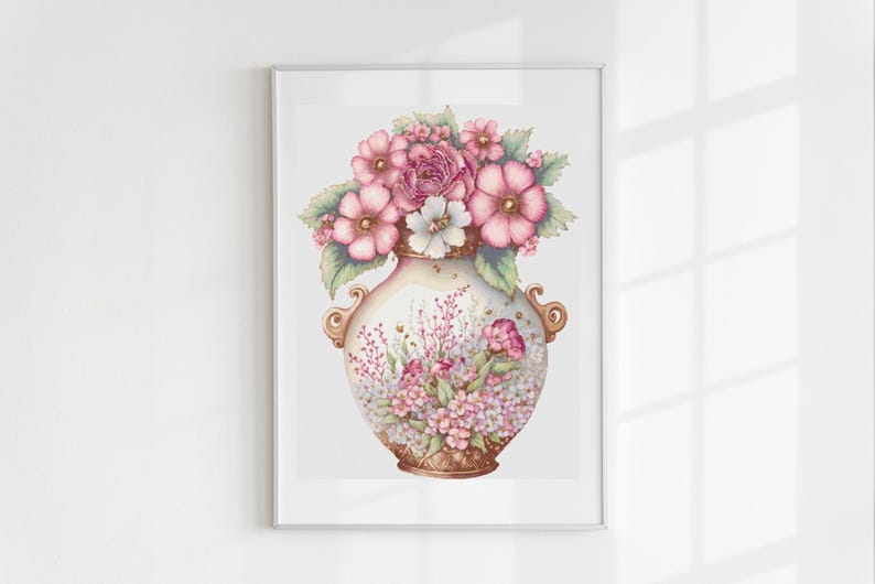 Pretty Pastel Vase Cross Stitch Pattern PDF Etsy