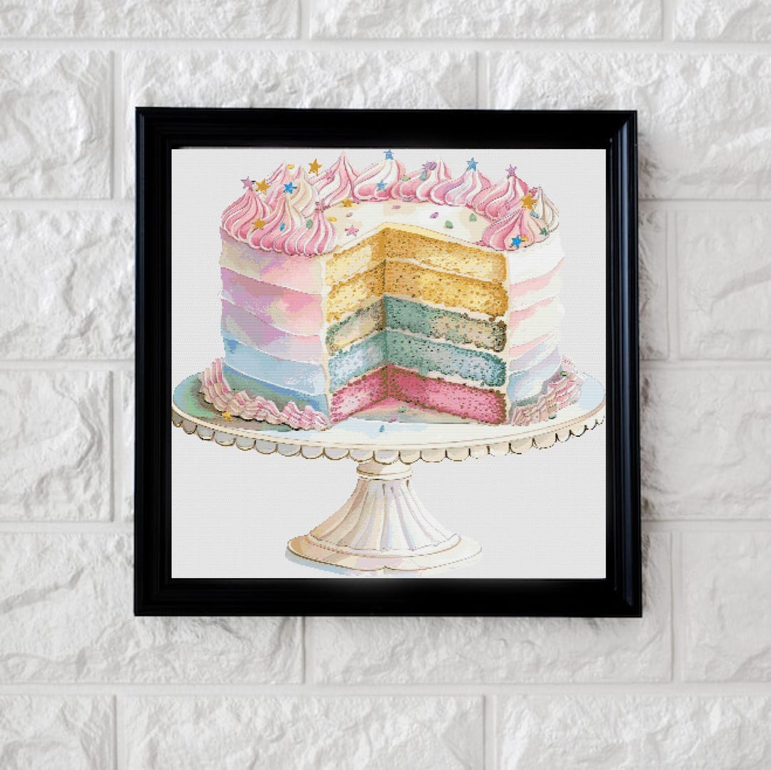 Party Cake Cross Stitch Pattern PDF - Etsy
