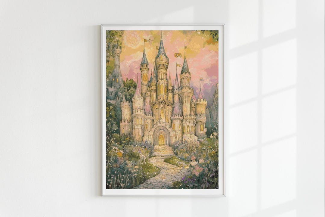 Dusk Castle Cross Stitch Pattern Full Coverage PDF - Etsy