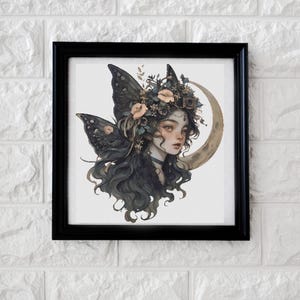 Dark moon fairy cross stitch pattern PDF