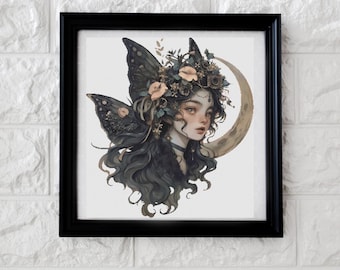 Moon Fairy Cross Stitch Pattern, PDF Instant Download Chart, Cute ...