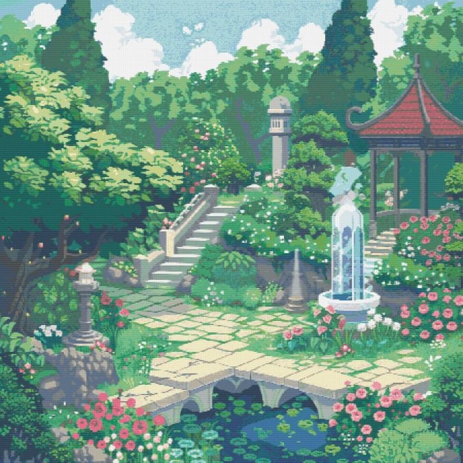 Pretty Pixel Garden Cross Stitch Pattern Full Coverage PDF - Etsy