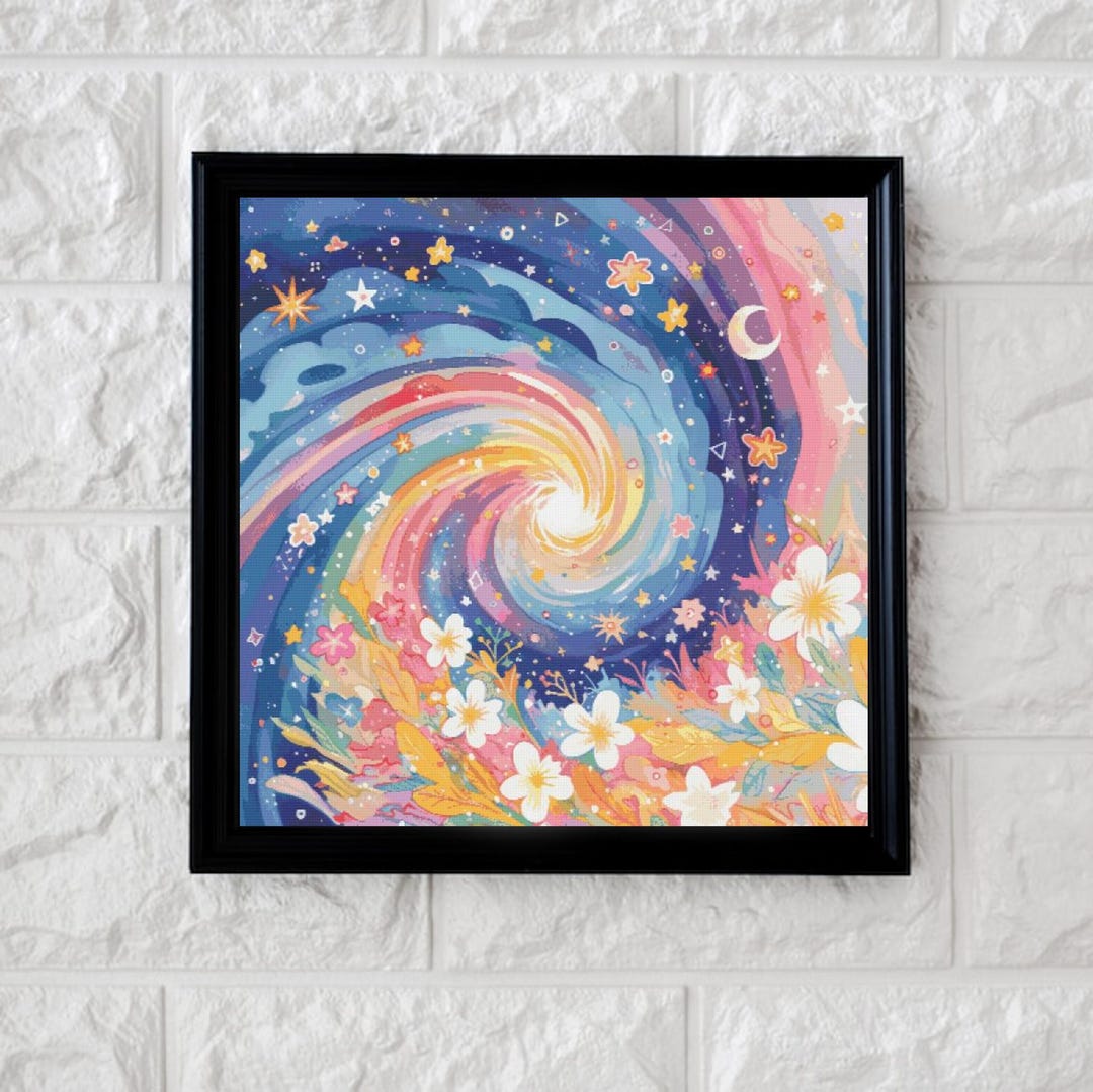 Floral Rainbow Sky Cross Stitch Pattern Full Coverage PDF - Etsy Canada