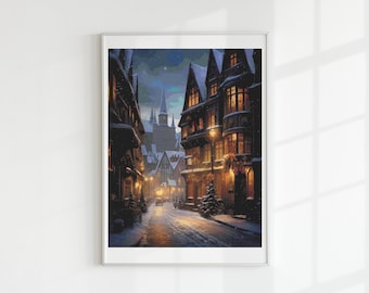 Christmas town cross stitch pattern full coverage PDF