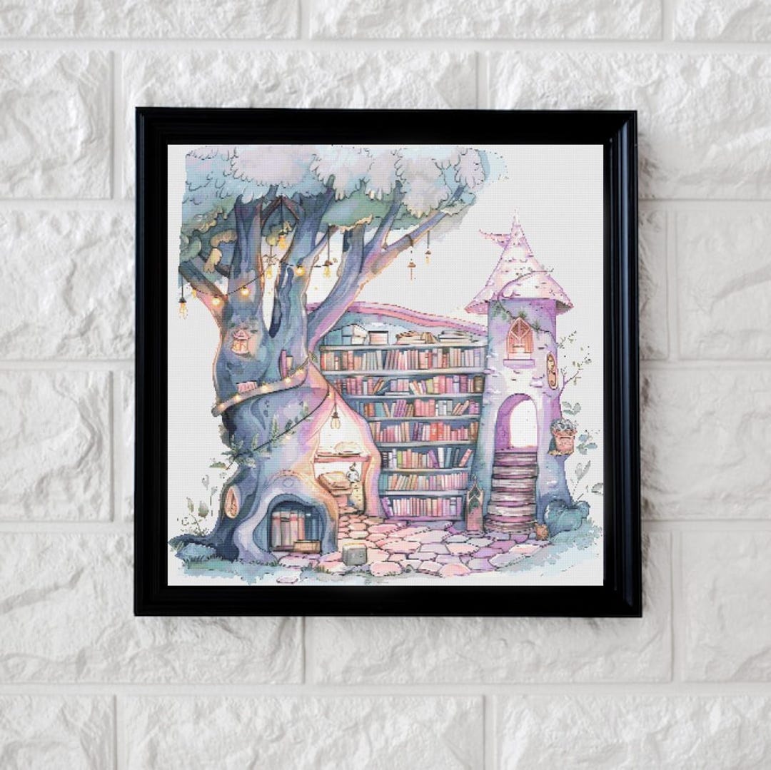 Book Fairy Castle Cross Stitch Pattern PDF - Etsy