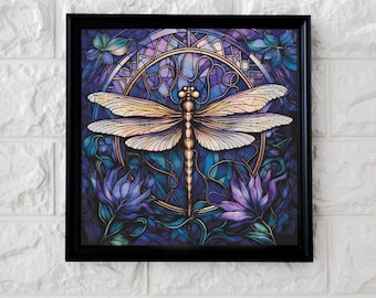 Purple dragonfly cross stitch pattern full coverage PDF