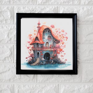 Overgrown mushroom house cross stitch pattern PDF