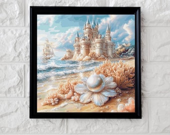 Pearl beach cross stitch pattern full coverage PDF