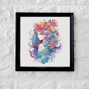 Flower princess cross stitch pattern PDF