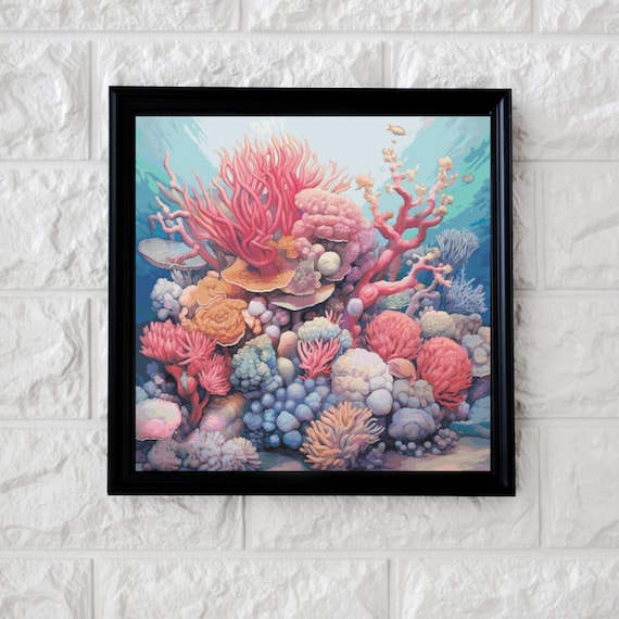 Pastel Coral Reef Cross Stitch Pattern Full Coverage PDF - Etsy