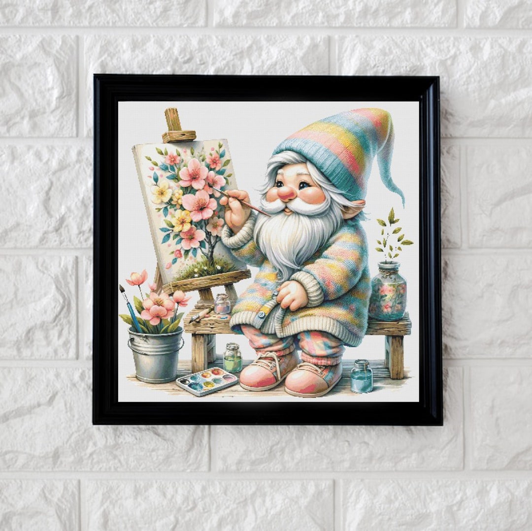 ガーデンノームの絵画クロスステッチパターン PDF - Etsy 日本