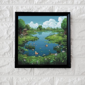 Duck pond cross stitch pattern full coverage PDF
