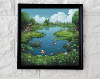 Duck pond cross stitch pattern full coverage PDF