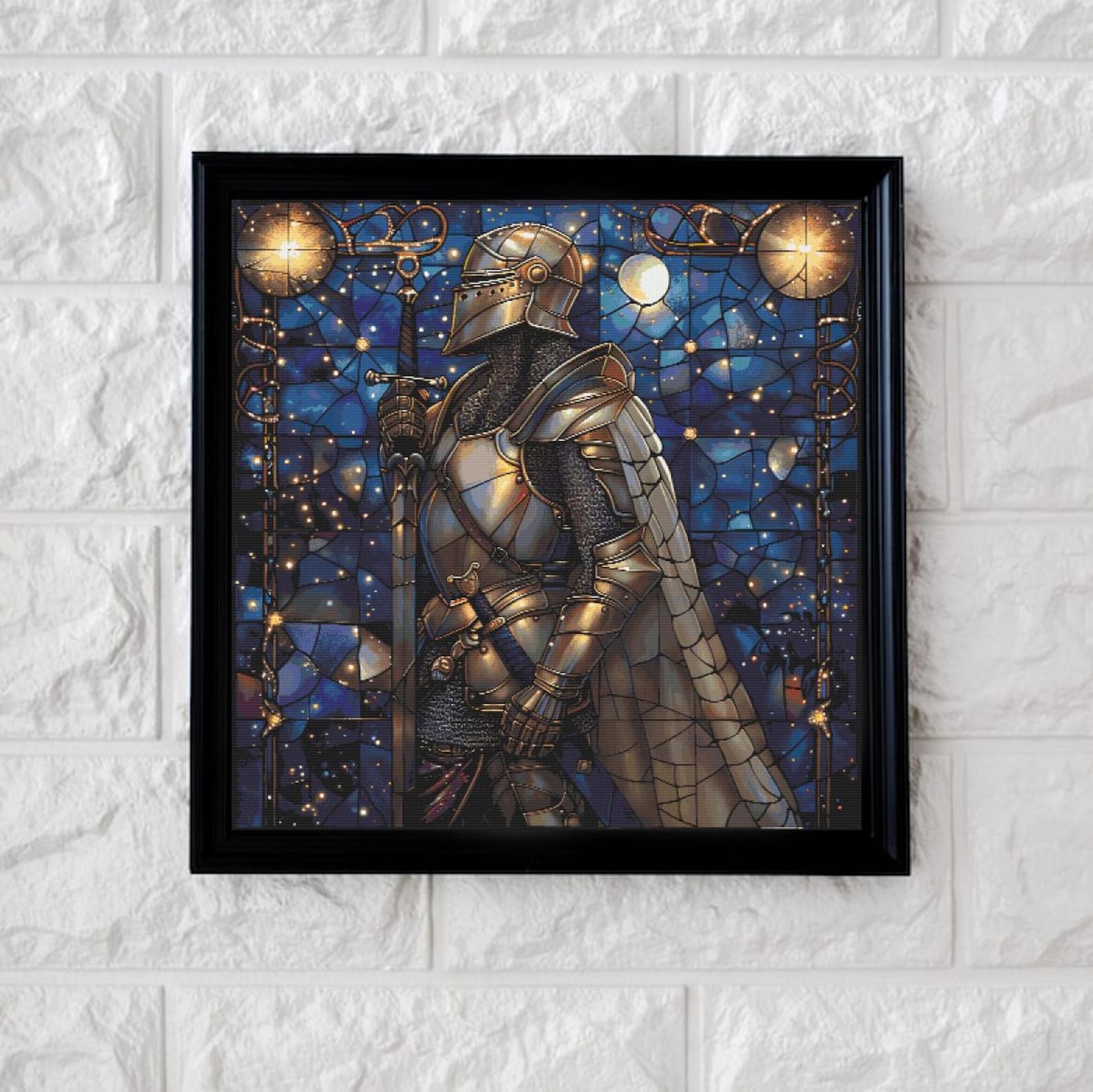 Celestial Knight Cross Stitch Pattern Full Coverage PDF - Etsy