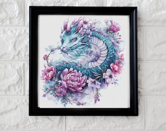 Friendly dragon cross stitch pattern PDF