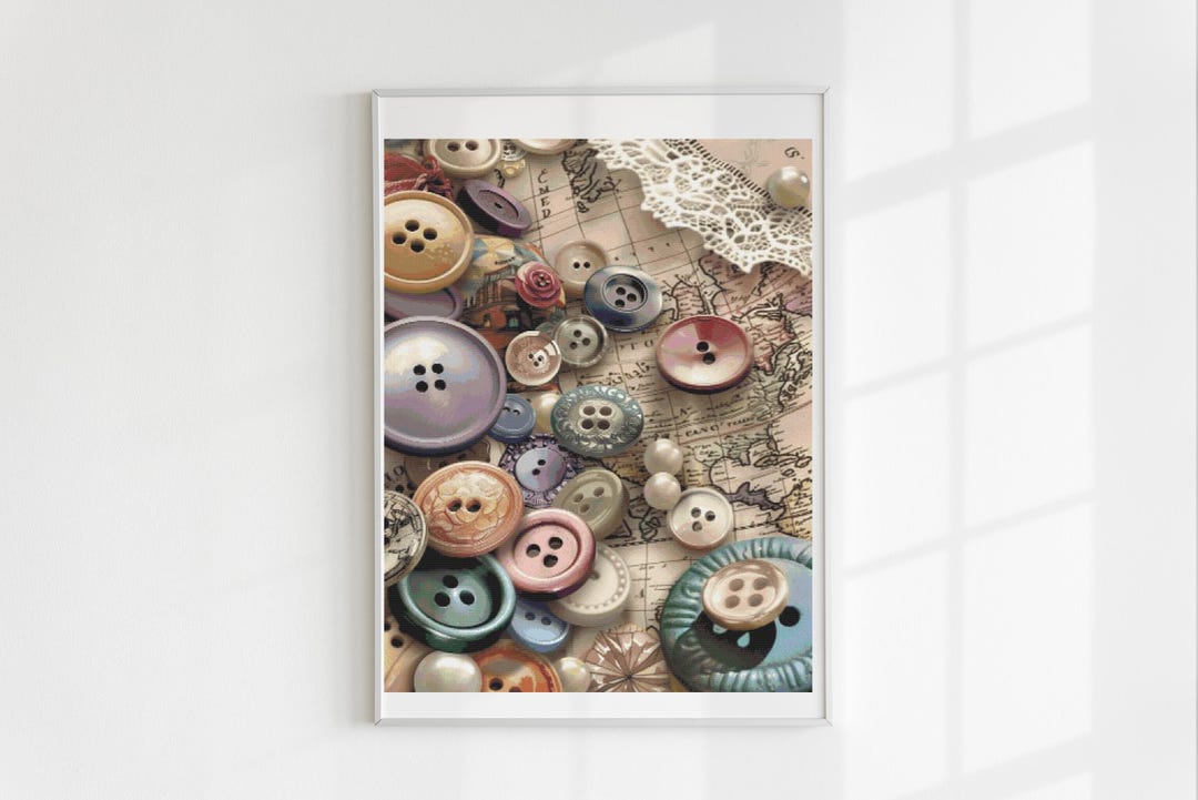 Lots of Buttons Cross Stitch Pattern Full Coverage PDF - Etsy