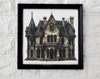 Haunted mansion cross stitch pattern PDF
