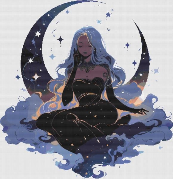 Dark Moon Princess Cross Stitch Pattern PDF - Etsy