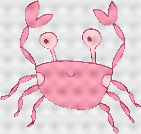 シンプルなピンクのカニのクロスステッチパターン PDF - Etsy 日本