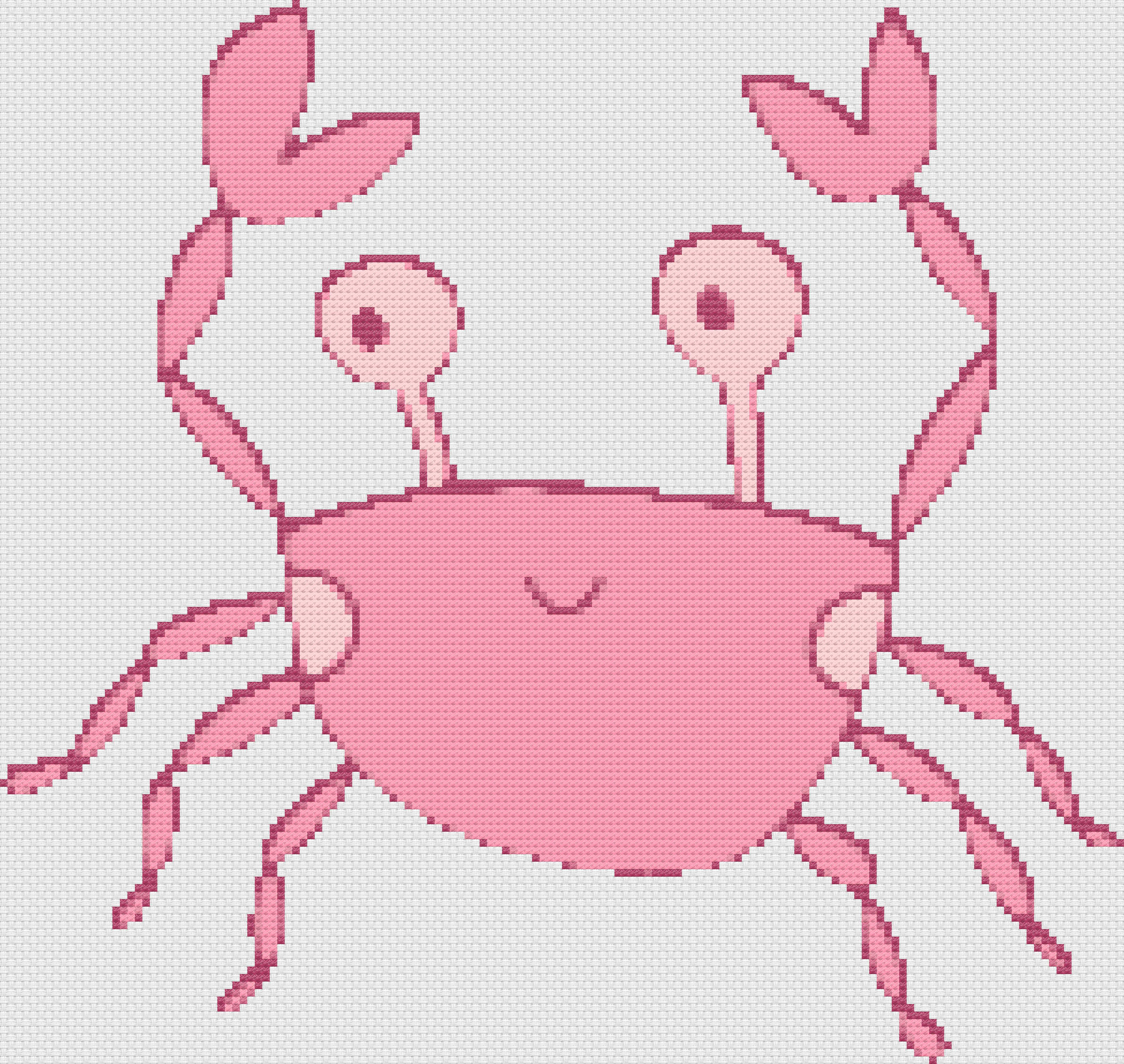 シンプルなピンクのカニのクロスステッチパターン PDF - Etsy 日本