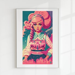Big hair doll cross stitch pattern full coverage PDF