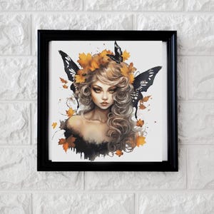 Dark butterfly Woman cross stitch pattern PDF