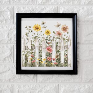 Pretty garden fence cross stitch pattern PDF