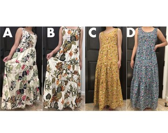 On Sale No Return Ladies' Dress - S~5XL Plus Size Summer Boho Dress Vintage Floral Print Sleeveless Long Maxi Dress Robe Female Vestidos