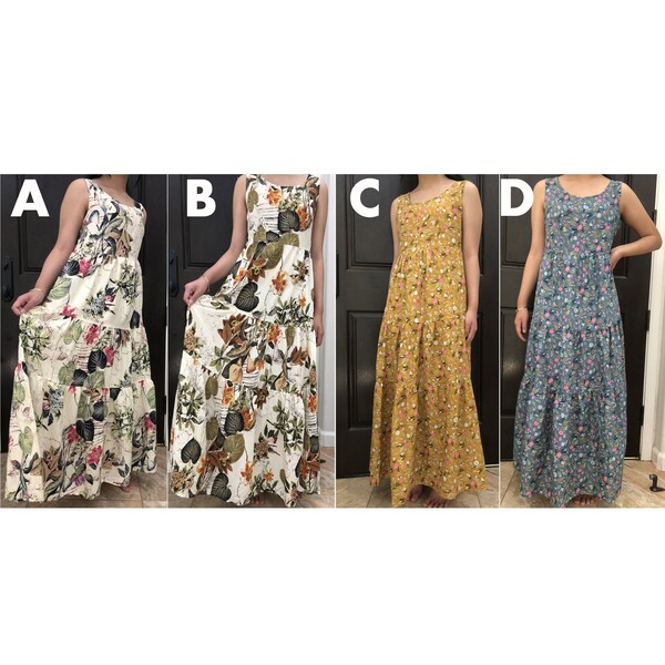 On Sale No Return Ladies' Dress - S~5XL Plus Size Summer Boho Dress Vintage Floral Print Sleeveless Long Maxi Dress Robe Female Vestidos