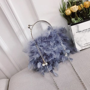Amore Jewell Fashion Ladies' Evening/Party bag-Elegant Soft Feather Clutch with 4 colors /wedding/bridal/bridal/bridesmaid/evening purse|